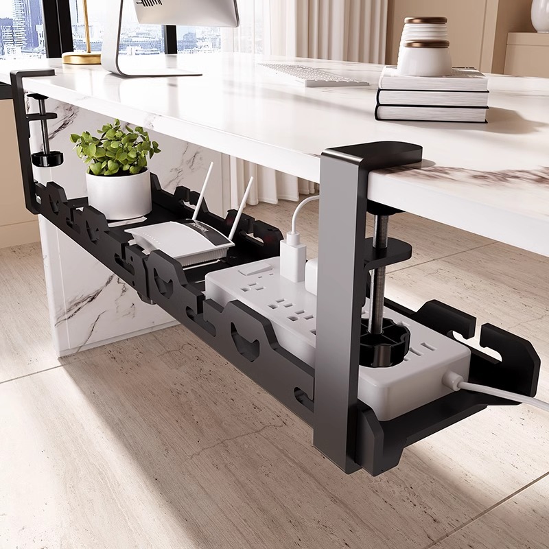 Cable Tray Under Desk - Organizzatore Telescopico Sotto Scrivania in Metallo