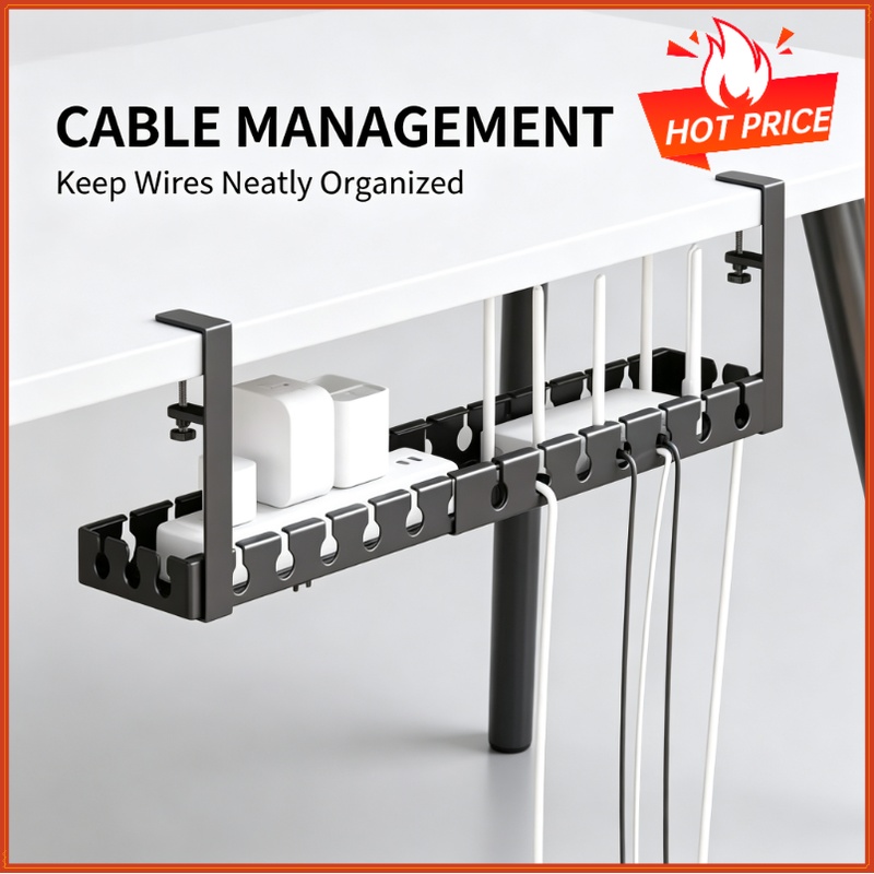 Cable Tray Under Desk - Organizzatore Cavi Telescopico Sotto Scrivania, Vassoio