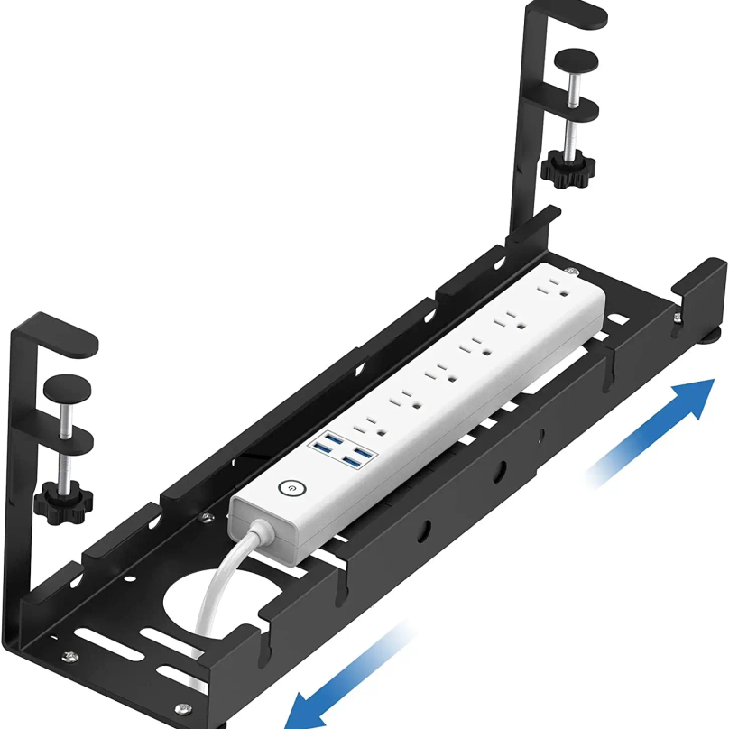 Cable Tray Under Desk - Portacavi Estensibile Sotto Scrivania Senza Foratura,