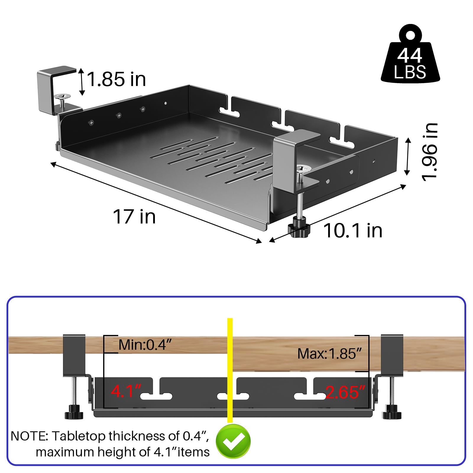 Supporto per Laptop Sotto Scri - Cable Tray Under Desk recensione e prezzo